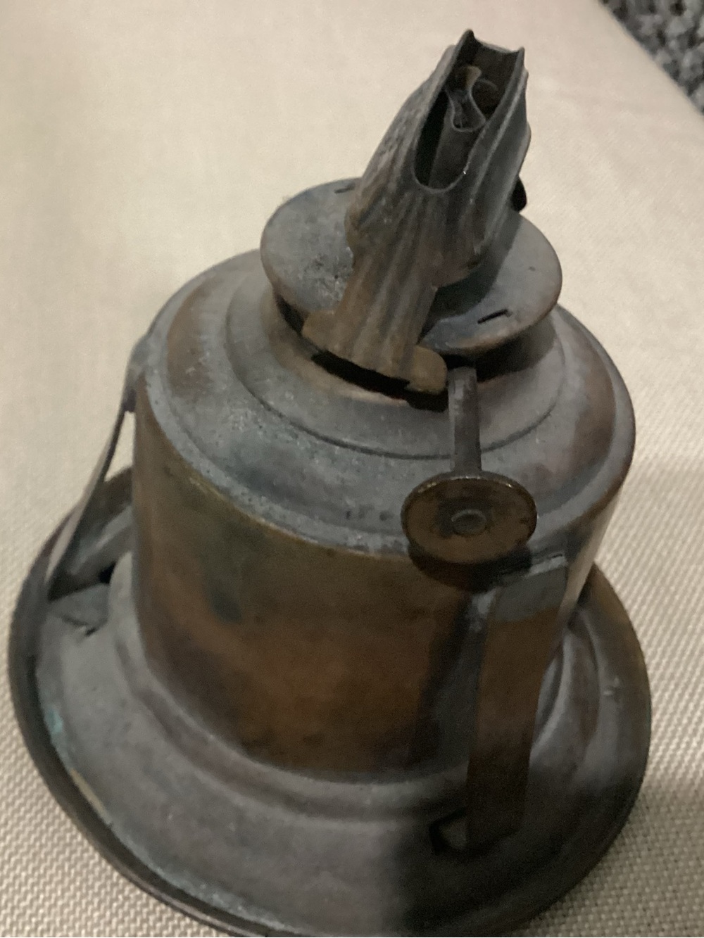 Antique Brass mining lamp marked “Dietz Convex” used by engineers in the mines - Picture 2 of 4